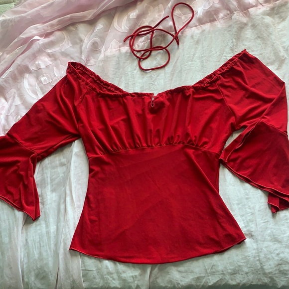 vintage red blouse - Picture 1 of 7